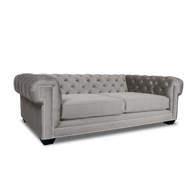 Everly Quinn Gauna Velvet Chesterfield 72" Rolled Arm Sofa Wayfair